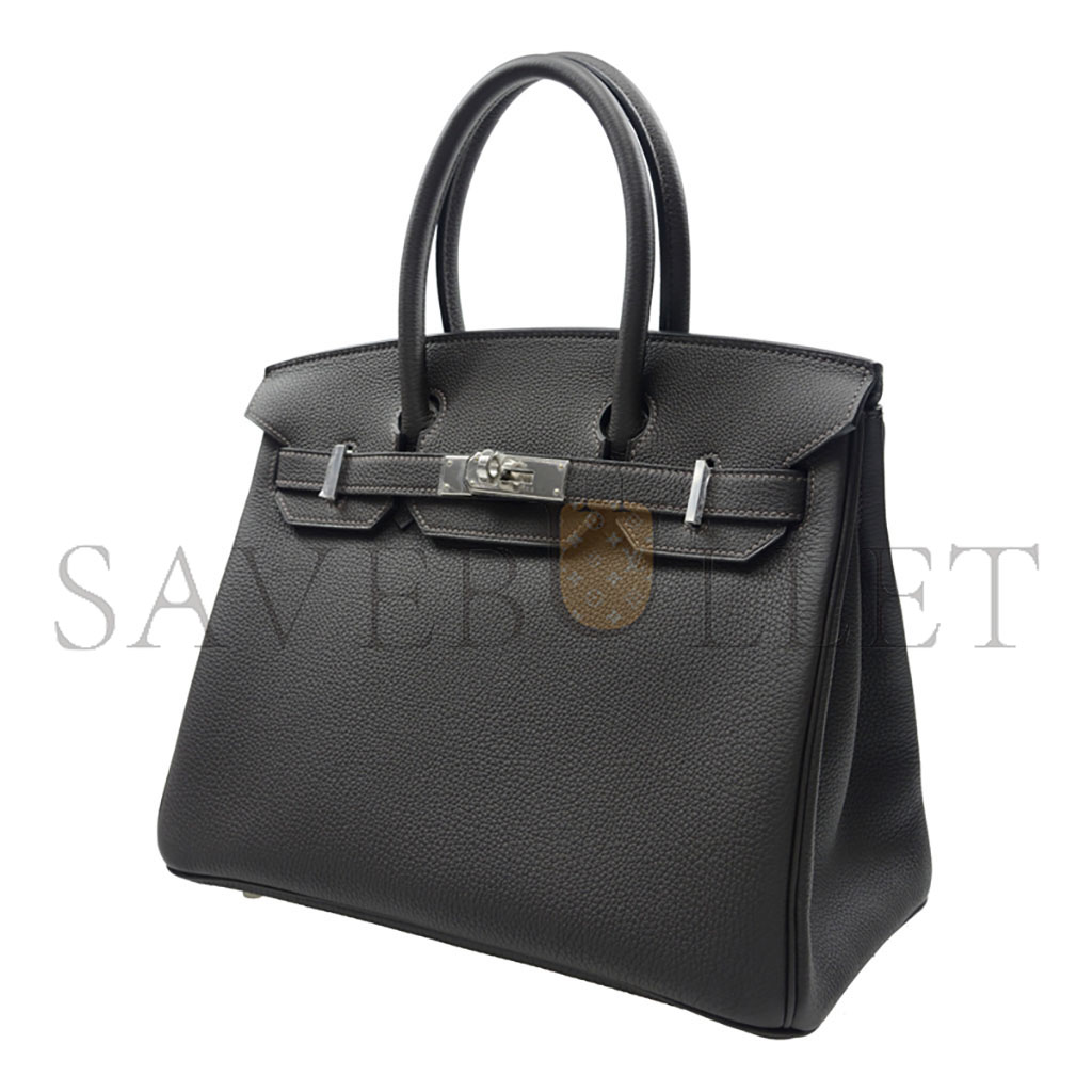 HERMES MASTER BIRKIN 35 EPSOM LEATHER BLACK BAG SILVER BUCKLE BAG BK303STGSS (35*28*18cm)